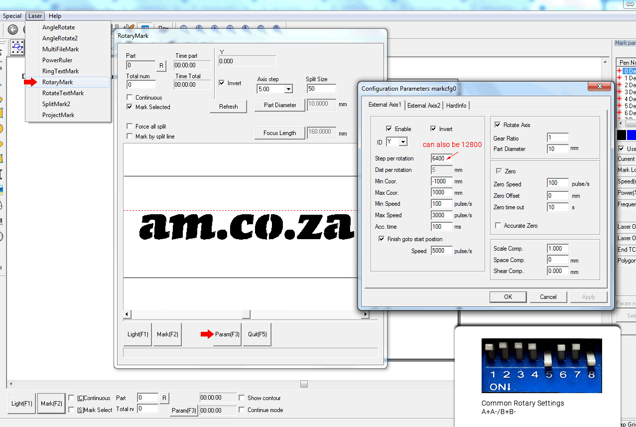 LabelMark Lens Parameter Settings / LabelMark Laser Marking Machine